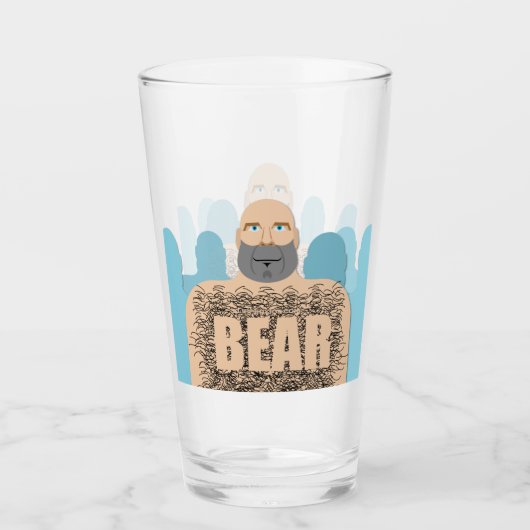 SlipperyJoeの毛むくじゃらの体クマ体男unshaven ca タンブラーグラス (正面)