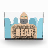 SlipperyJoeの毛むくじゃらの体クマ体男unshaven ca フォトブロック (正面)