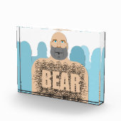 SlipperyJoeの毛むくじゃらの体クマ体男unshaven ca フォトブロック (右)