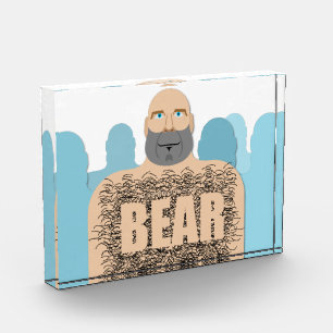 SlipperyJoeの毛むくじゃらの体クマ体男unshaven ca フォトブロック
