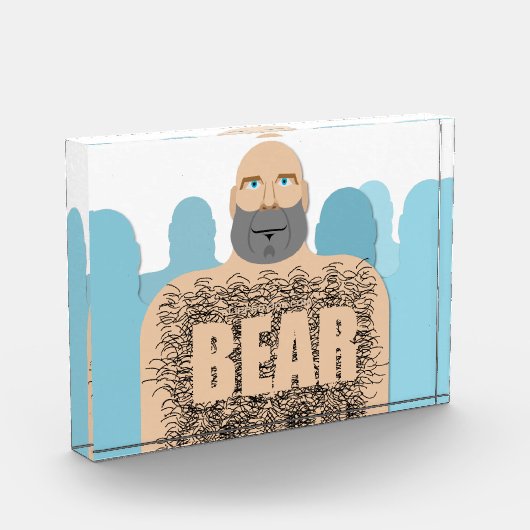 SlipperyJoeの毛むくじゃらの体クマ体男unshaven ca フォトブロック (左)