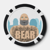 SlipperyJoeの毛むくじゃらの体クマ体男unshaven ca ポーカーチップ (裏面)
