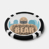 SlipperyJoeの毛むくじゃらの体クマ体男unshaven ca ポーカーチップ (シングル)