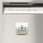 SlipperyJoeの毛むくじゃらの体クマ体男unshaven ca マグネット (インサイチュ (食洗機))