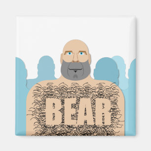 SlipperyJoeの毛むくじゃらの体クマ体男unshaven ca マグネット
