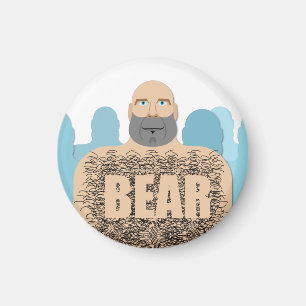 SlipperyJoeの毛むくじゃらの体クマ体男unshaven ca マグネット