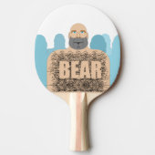 SlipperyJoeの毛むくじゃらの体クマ体男unshaven ca 卓球ラケット (正面)
