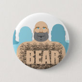 SlipperyJoeの毛むくじゃらの体クマ体男unshaven ca 缶バッジ (正面)