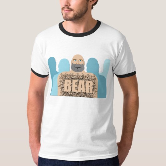 SlipperyJoeの毛むくじゃらの体クマ体男unshaven ca Tシャツ (正面)