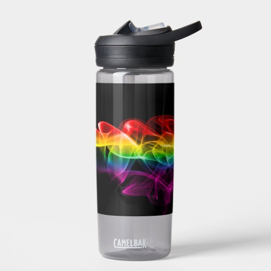 SlipperyJoeの煙の蒸気が虹の色をリップル ウォーターボトル (左面)