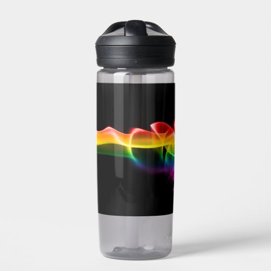 SlipperyJoeの煙の蒸気が虹の色をリップル ウォーターボトル (正面)