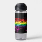 SlipperyJoeの煙の蒸気が虹の色をリップル ウォーターボトル (背面)
