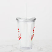 SlipperyJoeの熱いムッシーはっきりしたの鮮やかな赤い文字ブラシ アクリルタンブラー (右)