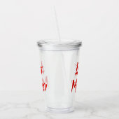 SlipperyJoeの熱いムッシーはっきりしたの鮮やかな赤い文字ブラシ アクリルタンブラー (左)