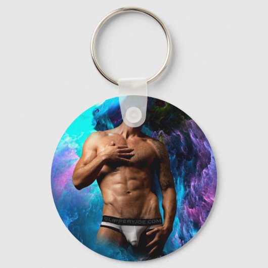 SlipperyJoeの男の下着芸術的のふくらみゲイpri キーホルダー (正面)