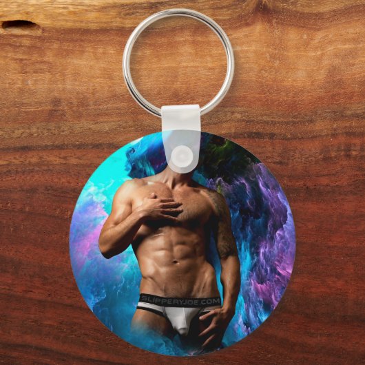 SlipperyJoeの男の下着芸術的のふくらみゲイpri キーホルダー (正面)