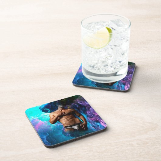 SlipperyJoeの男の下着芸術的のふくらみゲイpri コースター (右側)