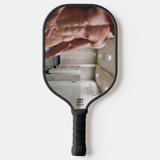 SlipperyJoeの男の6パックのシルクなしのセクシー6パック ピックルボールラケット (裏面)