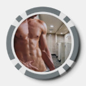 SlipperyJoeの男の6パックのシルクなしのセクシー6パック ポーカーチップ (裏面)