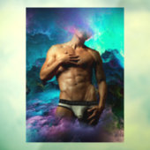 SlipperyJoeの男性の下着のふくらみ紫色の青いアバスト ウィンドウサイン (シート3)