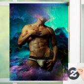 SlipperyJoeの男性の下着のふくらみ紫色の青いアバスト ウィンドウサイン (ホーム)