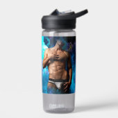 SlipperyJoeの男性の下着のふくらみ紫色の青いアバスト ウォーターボトル (左面)