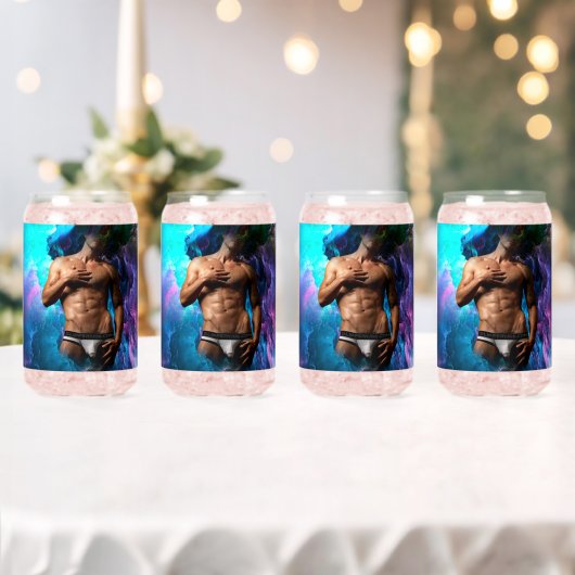 SlipperyJoeの男性の下着のふくらみ紫色の青いアバスト ガラス缶 (インサイチュ (ウェディング))