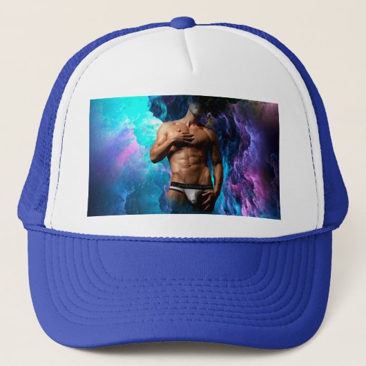 SlipperyJoeの男性の下着のふくらみ紫色の青いアバスト キャップ (正面)