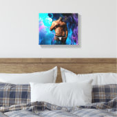 SlipperyJoeの男性の下着のふくらみ紫色の青いアバスト キャンバスプリント (インサイチュ (寝室))