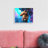 SlipperyJoeの男性の下着のふくらみ紫色の青いアバスト キャンバスプリント (インサイチュ (リビング))