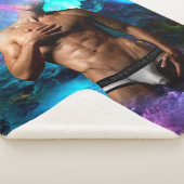 SlipperyJoeの男性の下着のふくらみ紫色の青いアバスト シェルパブランケット (3/4)