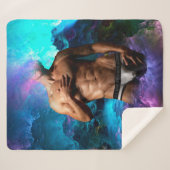 SlipperyJoeの男性の下着のふくらみ紫色の青いアバスト シェルパブランケット (正面(横))