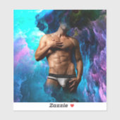 SlipperyJoeの男性の下着のふくらみ紫色の青いアバスト シール (シート)