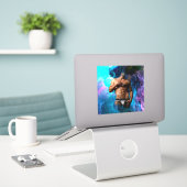 SlipperyJoeの男性の下着のふくらみ紫色の青いアバスト シール (デスク上のノートパソコン)