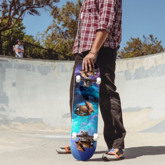 SlipperyJoeの男性の下着のふくらみ紫色の青いアバスト スケートボード (室外2)