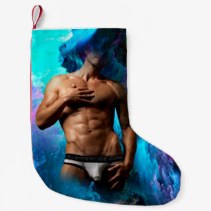 SlipperyJoeの男性の下着のふくらみ紫色の青いアバスト スモールクリスマスストッキング