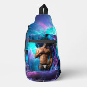 SlipperyJoeの男性の下着のふくらみ紫色の青いアバスト スリングバッグ (正面)