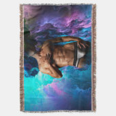 SlipperyJoeの男性の下着のふくらみ紫色の青いアバスト スローブランケット (正面縦)