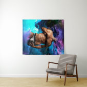 SlipperyJoeの男性の下着のふくらみ紫色の青いアバスト タペストリー (インサイチュ(横))