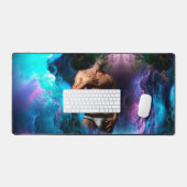 SlipperyJoeの男性の下着のふくらみ紫色の青いアバスト デスクマット (キーボード&マウス)