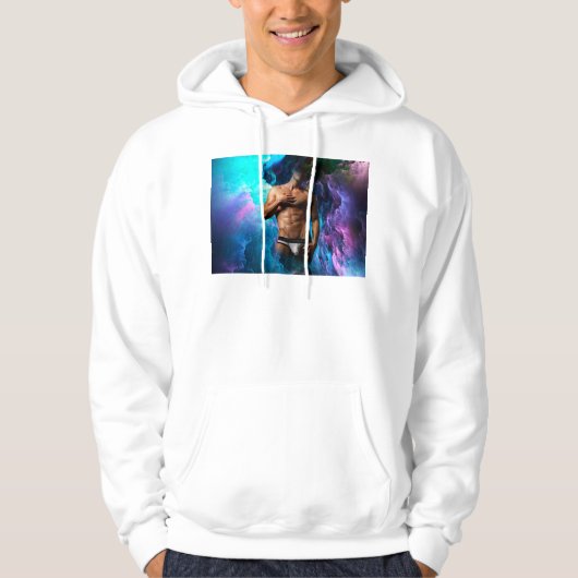 SlipperyJoeの男性の下着のふくらみ紫色の青いアバスト パーカ (正面)