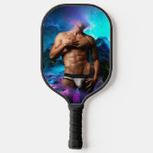 SlipperyJoeの男性の下着のふくらみ紫色の青いアバスト ピックルボールラケット (裏面)