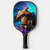 SlipperyJoeの男性の下着のふくらみ紫色の青いアバスト ピックルボールラケット (正面)