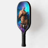 SlipperyJoeの男性の下着のふくらみ紫色の青いアバスト ピックルボールラケット (左)