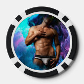 SlipperyJoeの男性の下着のふくらみ紫色の青いアバスト ポーカーチップ (裏面)