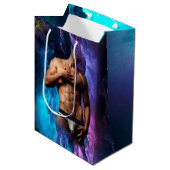 SlipperyJoeの男性の下着のふくらみ紫色の青いアバスト ミディアムペーパーバッグ (正面アングル)