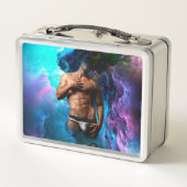 SlipperyJoeの男性の下着のふくらみ紫色の青いアバスト メタルランチボックス (裏面)