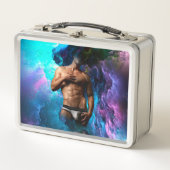 SlipperyJoeの男性の下着のふくらみ紫色の青いアバスト メタルランチボックス (正面)