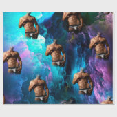 SlipperyJoeの男性の下着のふくらみ紫色の青いアバスト ラッピングペーパー (フラット)