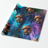 SlipperyJoeの男性の下着のふくらみ紫色の青いアバスト ラッピングペーパー (アンロールド)